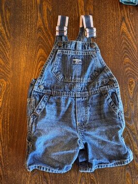 OshKosh B'gosh Baby Denim Overalls - Blue with Cream Trim